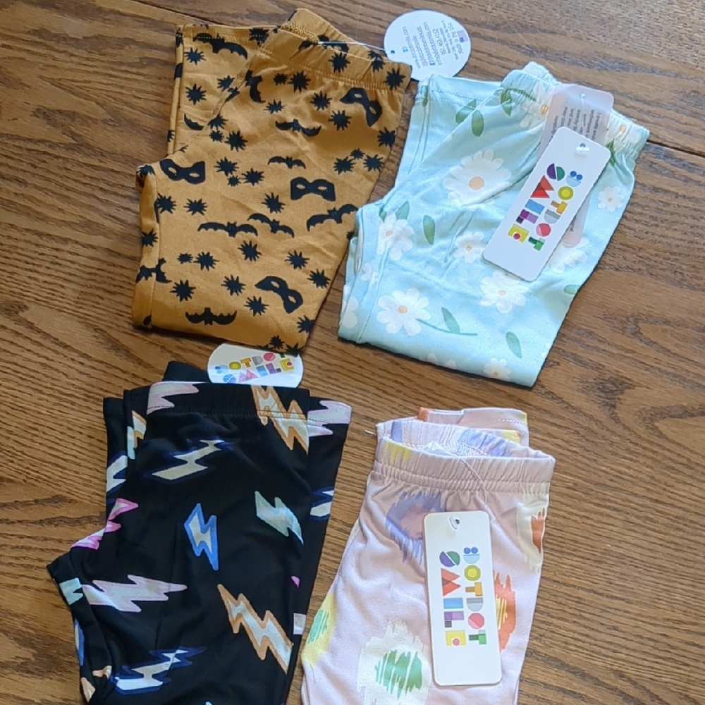 Dot Dot Smile Kids Leggings Set - Black, Blue, Brown, Pink